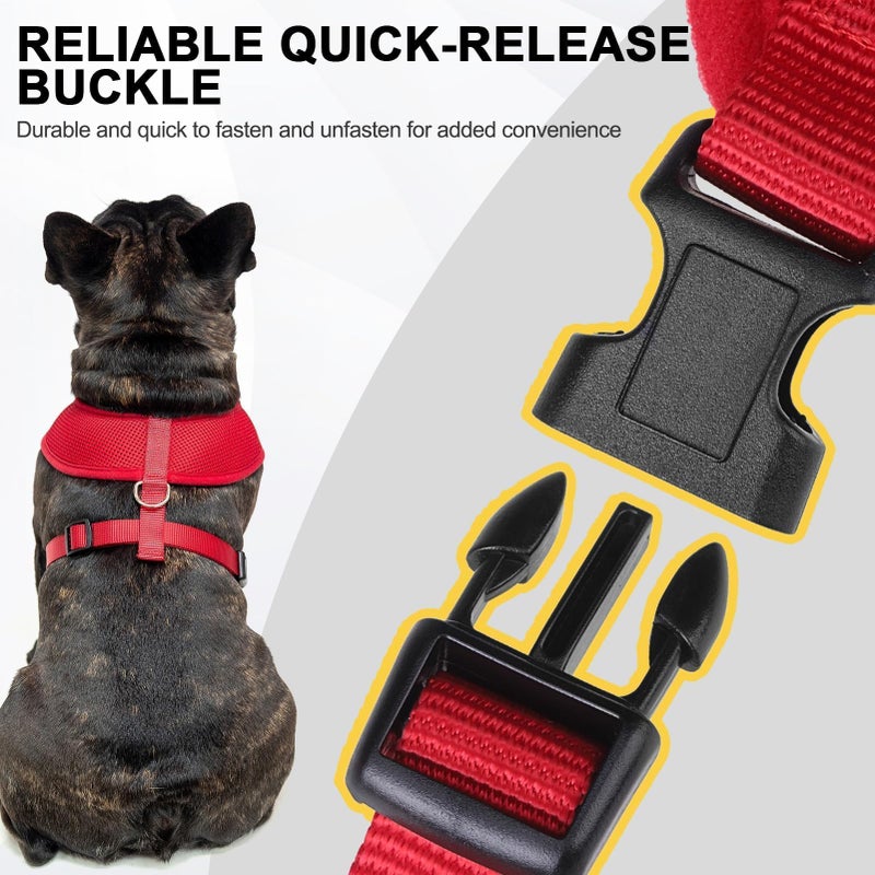 BINGPET BB5001 Soft Mesh Dog Harness Pet Walking Vest Puppy Padded Harnesses Adjustable, Red Small - Image 4
